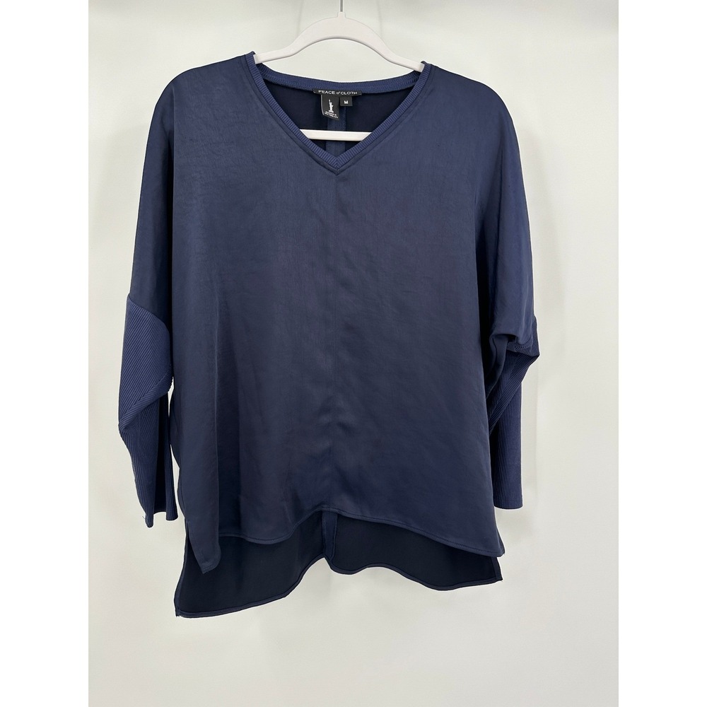 Peace of Cloth Womens Minimalist Oversized Tunic Top Size M Ribbed Modern Office